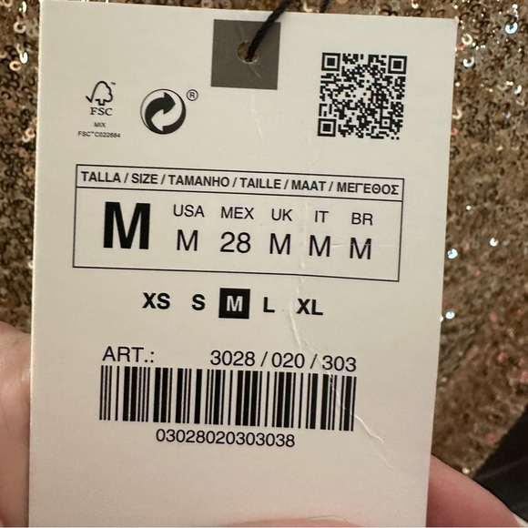 ZARA NWT LIMITED EDITION FLARED SEQUINNED LEGGINGS PANT GOLDEN 3028/020 MEDIUM - Picture 7 of 7